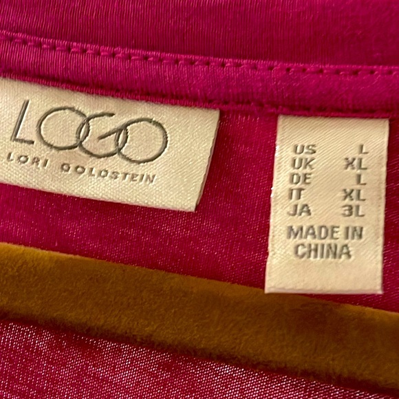 NWOT/LOGO by Lori Goldstein Cotton modal Regular Tiered Dress in Crushed Berry/L - Picture 6 of 11